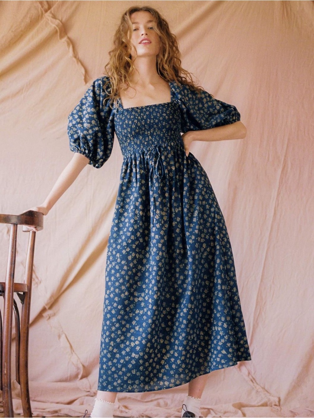 EUC Christy Dawn Katrina Dress in Navy Poppy